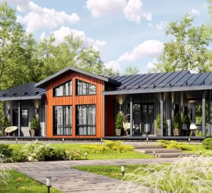 проект каркасного дома КД-1190 главный фасад