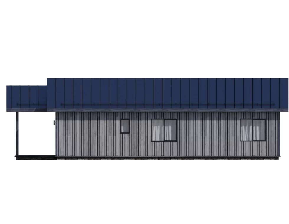 проект каркасного дома КД-1190 тыльный фасад