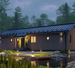 проект каркасного дома КД-1200 фасад 2