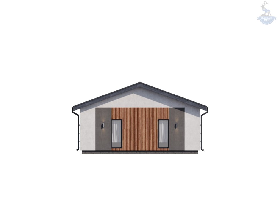 Проект каркасного дома КД-1210 фасад 2