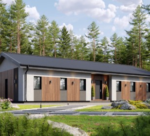 Проект каркасного дома КД-1210 фасад 4